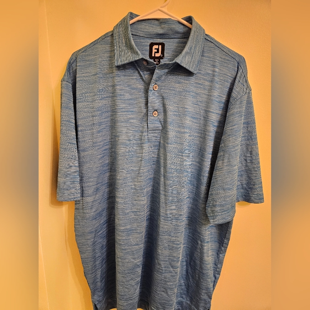 Footjoy blue striped polo shirt size large